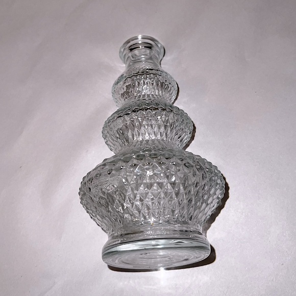 Vintage Pressed Glass Textured Small Vase Decor - Picture 2 of 10